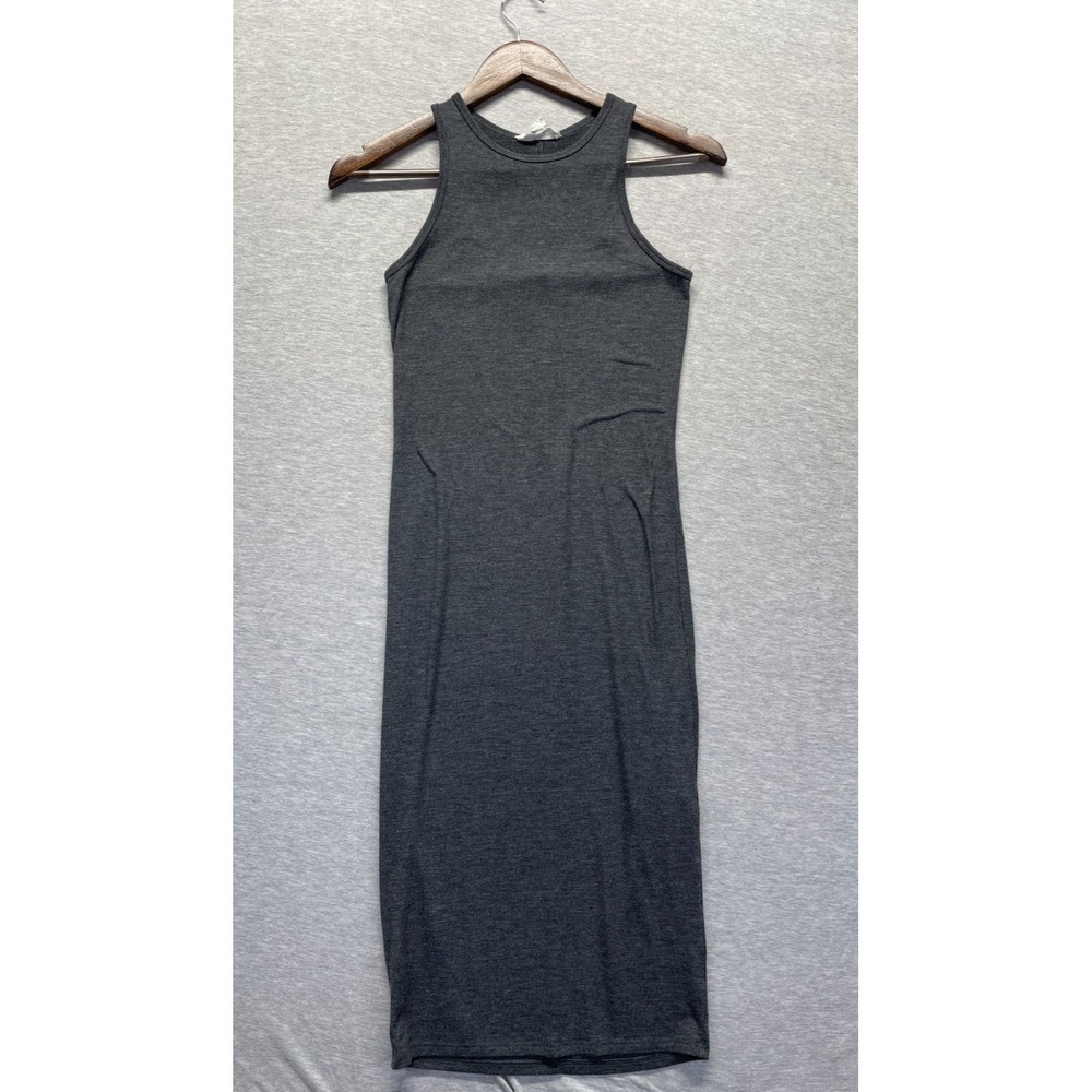 Forever 21 Tank Dress Womens Small Charcoal Gray Stretch Sleeveless Round Neck‎